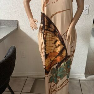 Butterfly Print Maxi Dress